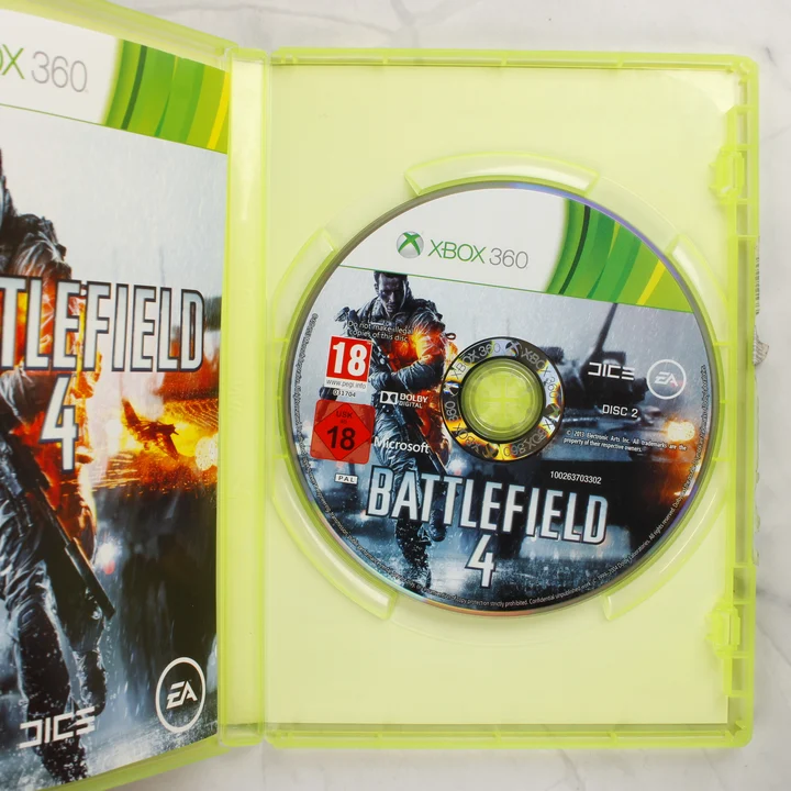 Battlefield 4 Xbox 360 nyitott tok a lemezzel Battlefield 4 Xbox 360 kinyitott tok a 2-es lemezzel
