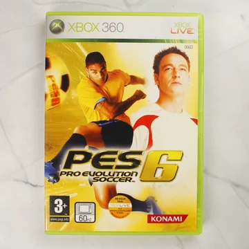PES 6 Pro Evolution Soccer videójáték zöld Xbox 360 tokban elölről