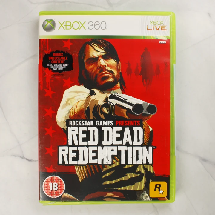 Red Dead Redemption Xbox 360 tok előlapja Red Dead Redemption Xbox 360 videójáték tokja szemből