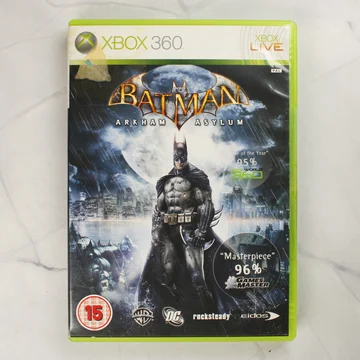 Batman: Arkham Asylum Xbox 360 videójáték tokja elölről