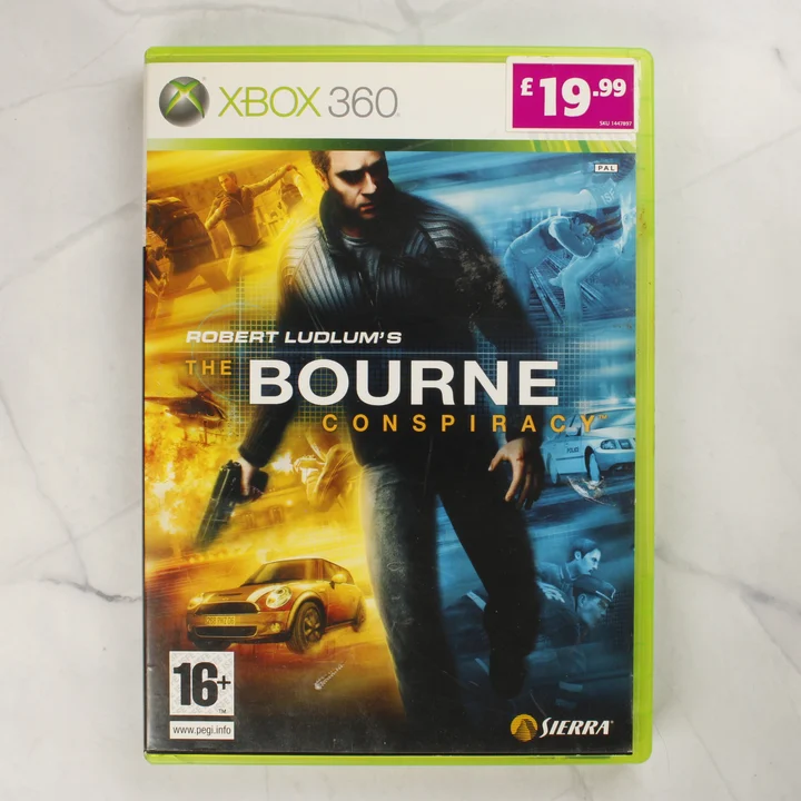 Robert Ludlum's The Bourne Conspiracy Xbox 360 videójáték dobozának előlapja