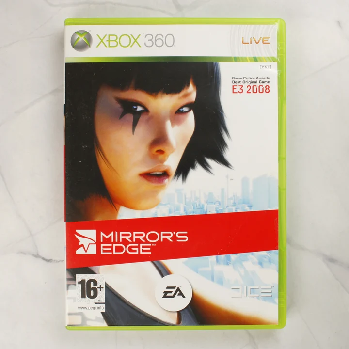 Mirror's Edge Xbox 360 videójáték zöld tokos előlapja