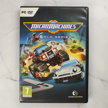 Micro Machines World Series PC videójáték előlapi borítója DVD tokban
