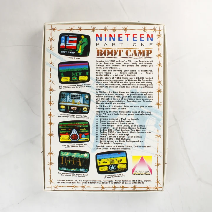 19 Part One: Boot Camp C64 hátlap 19 Part One: Boot Camp Commodore 64 játék dobozának hátoldala