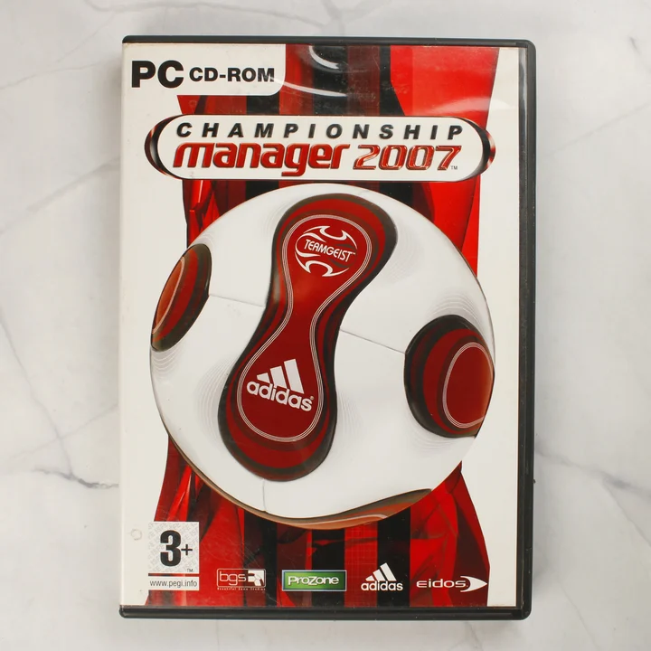 Championship Manager 2007 PC játék tok előlapja Championship Manager 2007 PC videójáték előlapi borítója műanyag tokban