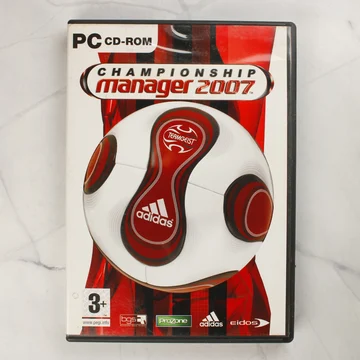 Championship Manager 2007 PC videójáték előlapi borítója műanyag tokban