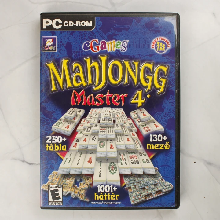 MahJongg Master 4 PC játék előlapja A MahJongg Master 4 PC-s videójáték eredeti fekete műanyag tokos borítója