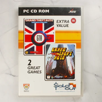 Grand Theft Auto és GTA London PC CD-ROM videójáték tokjának előlapja