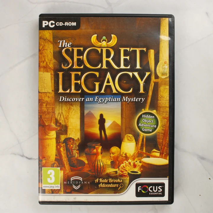 The Secret Legacy PC játék előlap The Secret Legacy: Discover an Egyptian Mystery PC CD-ROM játék előlapja tokban