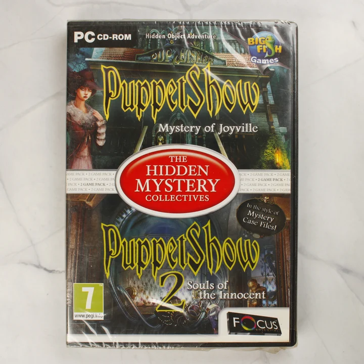 PuppetShow 1 & 2 PC videójáték előlapja PuppetShow 1 & 2 PC videójáték gyári fóliás DVD-tokja elölről