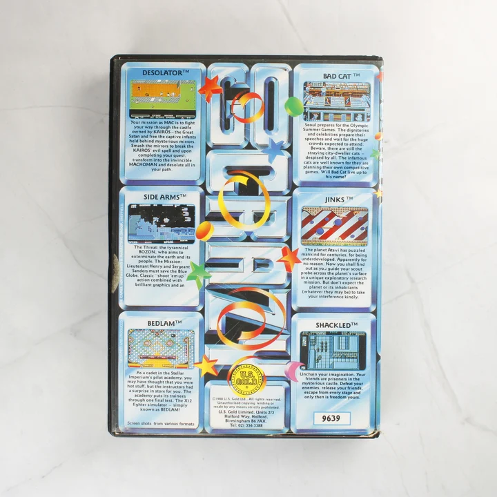 A Go Crazy videójáték-válogatás hátoldala leírásokkal és képernyőképekkel