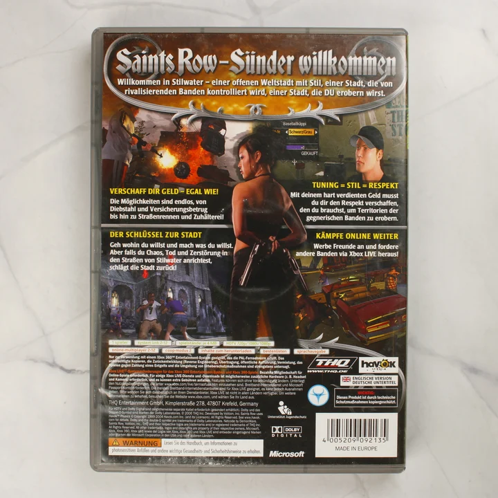 Saints Row Classics Xbox 360 back Saints Row Classics Xbox 360 videójáték hátoldala