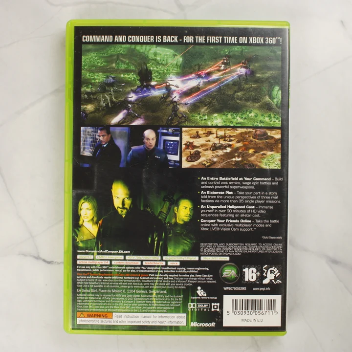 Command & Conquer 3: Tiberium Wars Xbox 360 hátlap Command & Conquer 3: Tiberium Wars Xbox 360 játék tokjának hátlapja