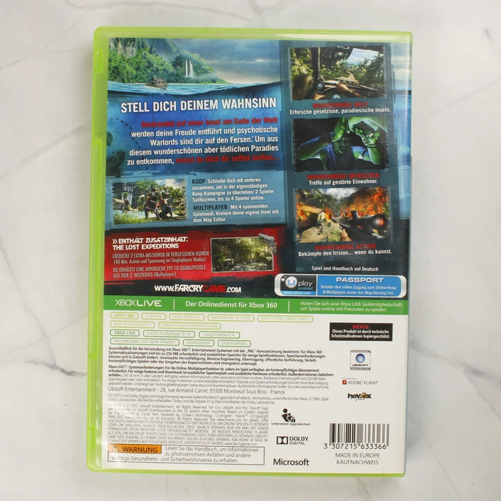 Far Cry 3 Limited Edition Xbox 360 hátlap Far Cry 3 Limited Edition Xbox 360 videójáték tokjának hátoldala