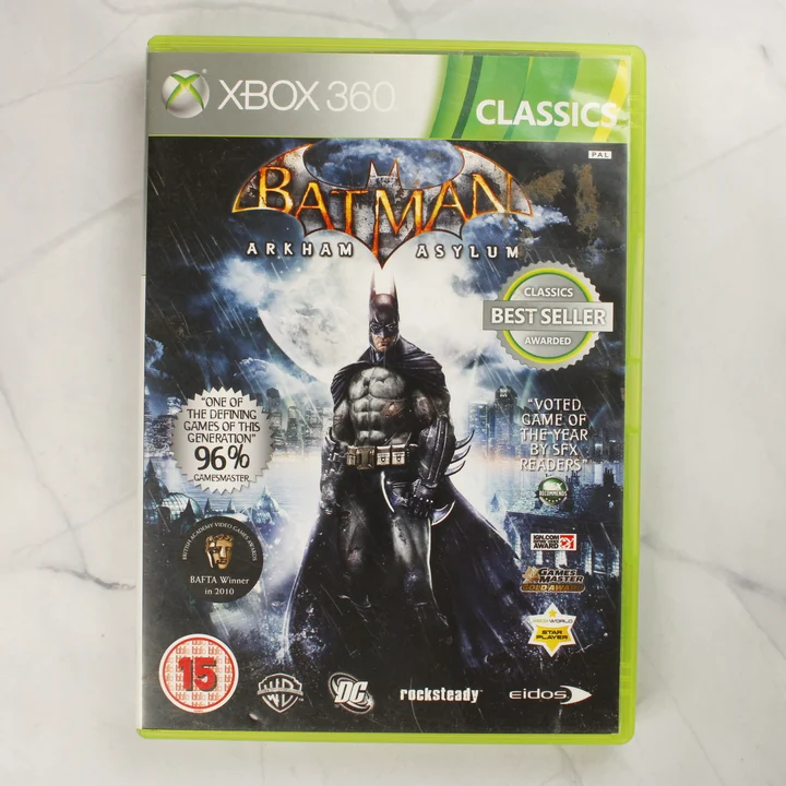 Batman Arkham Asylum Xbox 360 Classics videójáték doboza elölről