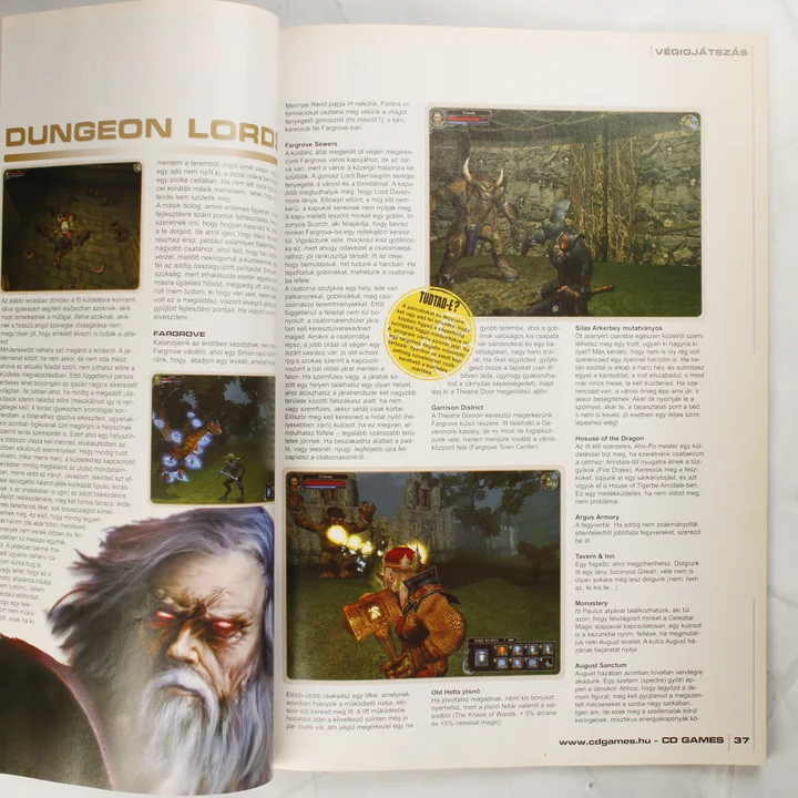A CD Games magazin belső oldala a Dungeon Lords végigjátszással