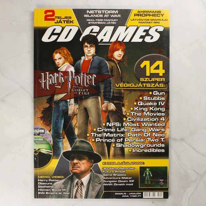 CD GAMES magazin 2005/6 - január borítója Harry Potter képpel