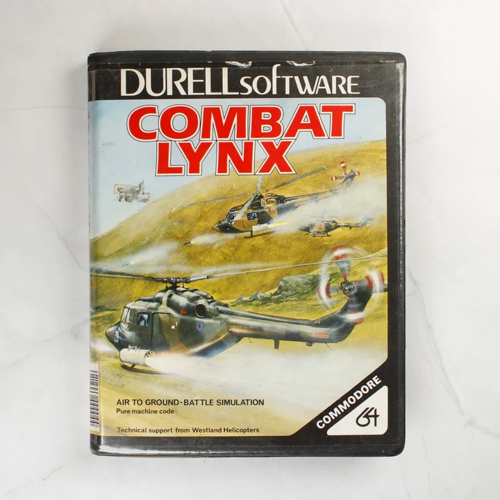 Combat Lynx Commodore 64 játék előlapja helikopteres grafikával