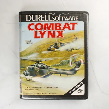 Combat Lynx Commodore 64 játék előlapja helikopteres grafikával