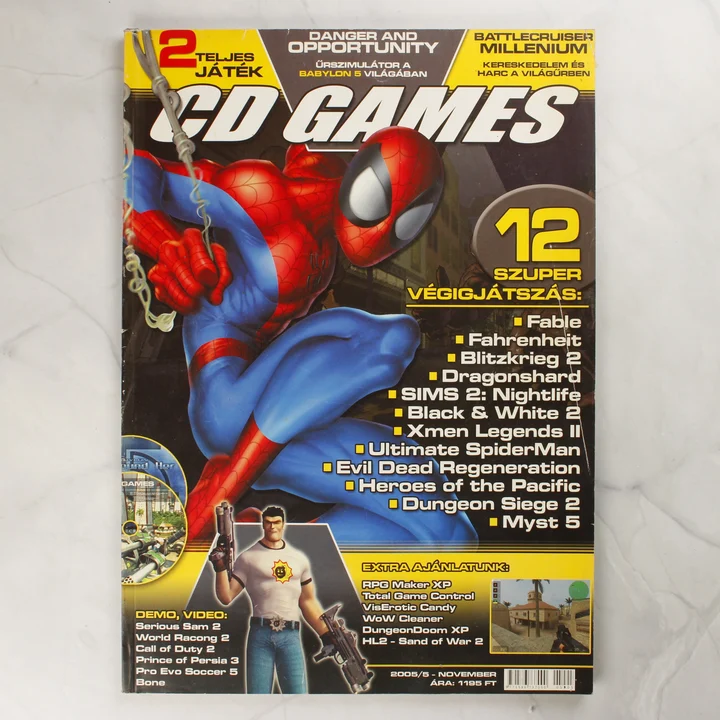 A CD Games magazin 2005. novemberi számának címlapja Spider-Man grafikával