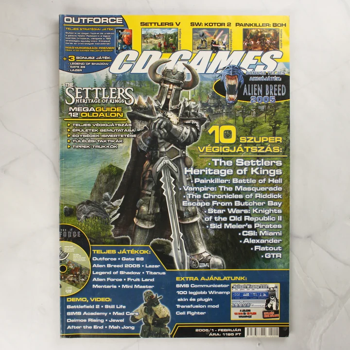 A CD Games magazin 2005. februári számának előlapja The Settlers grafikával