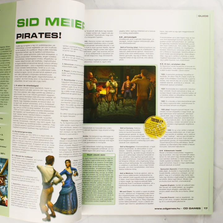 A CD Games magazin 16. és 17. oldala Sid Meier's Pirates cikkel