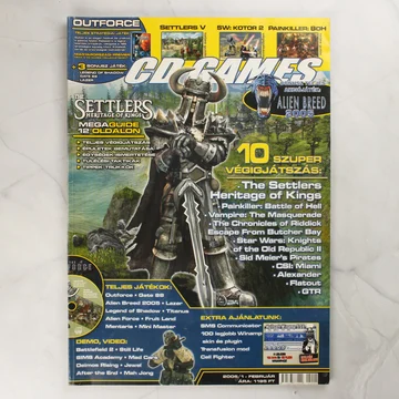 A CD Games magazin 2005. februári számának előlapja The Settlers grafikával
