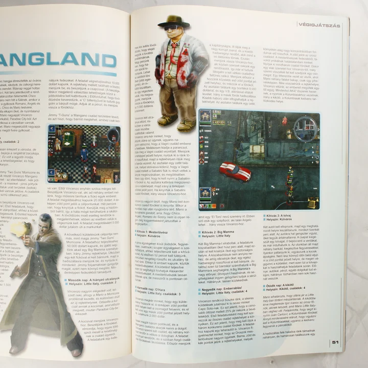 Nyitott CD Games magazin a Gangland című videójáték végigjátszásával