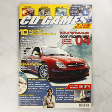 A CD Games magazin 2004. áprilisi számának címlapja a Colin McRae Rally 04 autóval