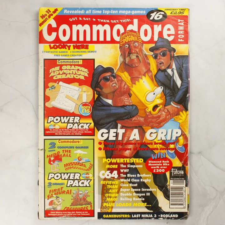 Commodore Format magazin 16. szám borító A Commodore Format videójáték magazin 16. számának címlapja 1992 januárjából
