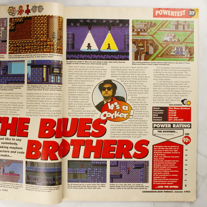 Commodore Format magazin belső oldal The Blues Brothers A Commodore Format magazin belső oldala The Blues Brothers játékismertetővel