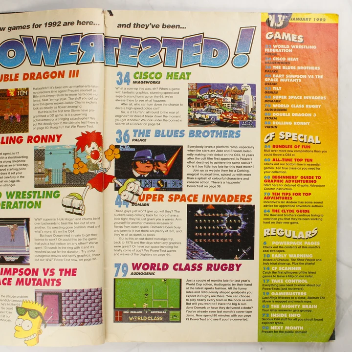 Commodore Format magazin tartalomjegyzék oldal A Commodore Format magazin tartalomjegyzéke és játékismertetői