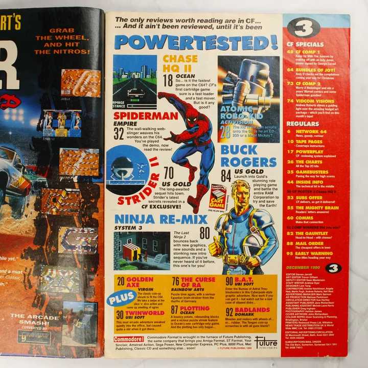 Commodore Format magazin tartalomjegyzék A Commodore Format magazin 3. számának tartalomjegyzéke