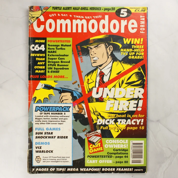 Commodore Format magazin 5. szám borító Commodore Format magazin 5. szám címlapja Dick Tracy figurával