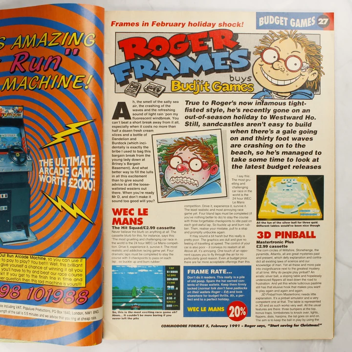 Commodore Format magazin belső oldal Commodore Format magazin belső oldala Roger Frames rovattal