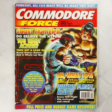 Commodore Force magazin 1993. áprilisi 4. számának borítója Street Fighter II grafikával