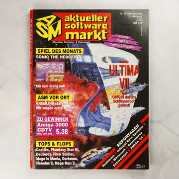 Az Aktueller Software Markt 1991. októberi számának borítója Ultima VII illusztrációval