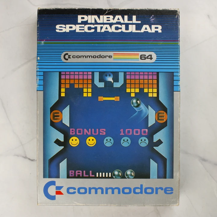 Pinball Spectacular videójáték gyári doboza Commodore 64-hez