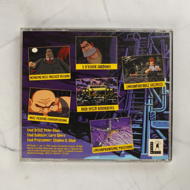 Full Throttle Mac CD-ROM tok hátlap Full Throttle Mac videójáték tokjának hátoldala