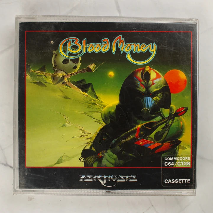 Blood Money Commodore 64 videójáték tokja a borítóval