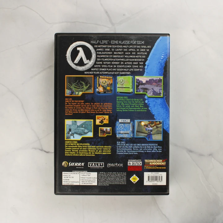 Half-Life Generation PC játék műanyag tokjának hátlapja vonalkóddal