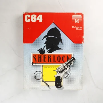 Sherlock videójáték dobozának előlapja Commodore 64-re