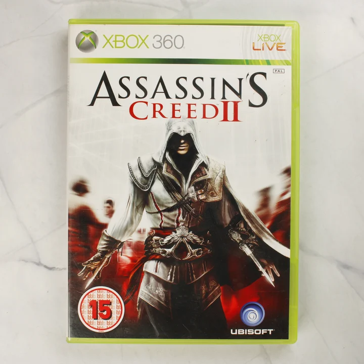Assassin's Creed II Xbox 360 előlap Assassin's Creed II Xbox 360 videójáték tokjának elülső borítója