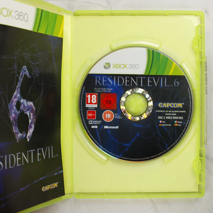 Resident Evil 6 Xbox 360 nyitott tok a lemezzel