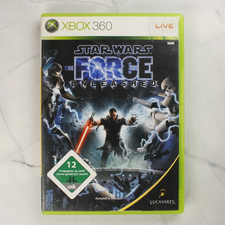Star Wars The Force Unleashed videójáték tokjának előlapja Xbox 360-ra