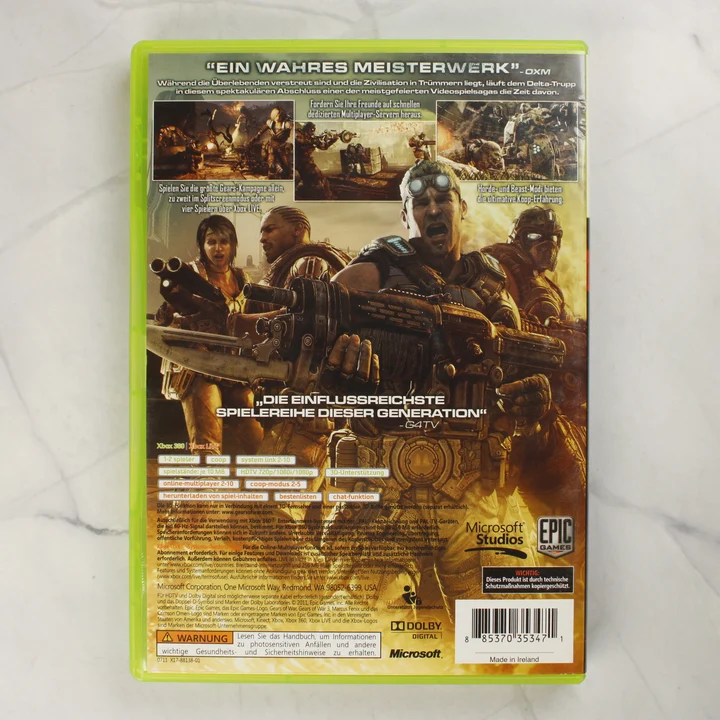 Gears of War 3 Xbox 360 tok hátoldal Gears of War 3 Xbox 360 játék hátoldali borítója