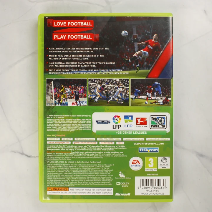 FIFA 12 Special Edition Xbox 360 tok hátoldala A FIFA 12 Special Edition Xbox 360 hátoldali borítója játékmenet képekkel és leírással