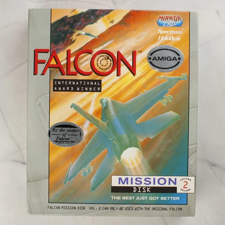Falcon Mission Disk Volume 2 Amiga doboz előlap Falcon Mission Disk Volume 2 dobozos Amiga játék elölnézete