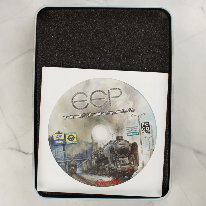 EEP 5.0 telepítő CD lemez papírtokos csomagolásban a fémdoboz belsejében