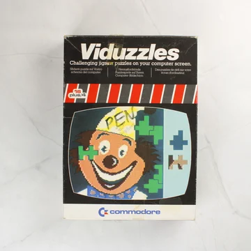 Viduzzles videójáték dobozának előlapja bohóc grafikával